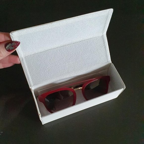 Authentic Furla Red & Gold Sunglasses SFU044 W/ Case